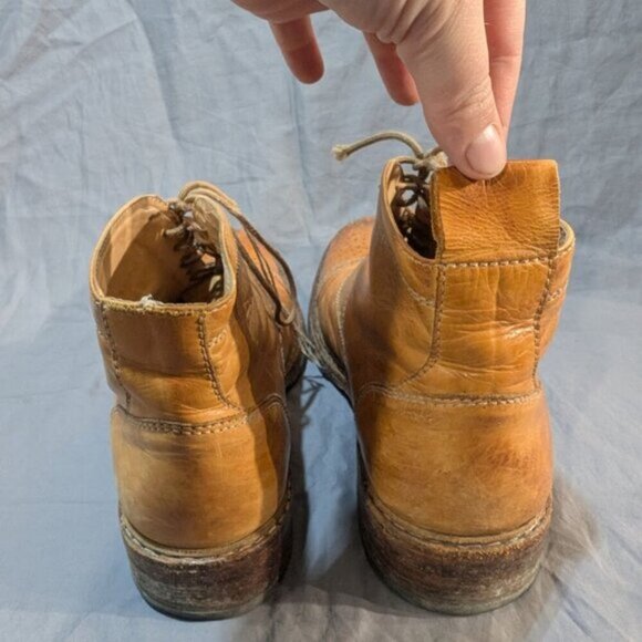 Jose Markham Brogue Tan Leather Cap Toe Ankle Boots Men Size 8 - Picture 6 of 10